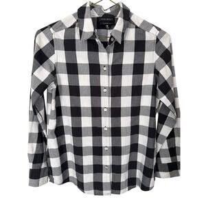 Fox Croft by Nordstrom, B& W buffalo checkered pattern button down shirt